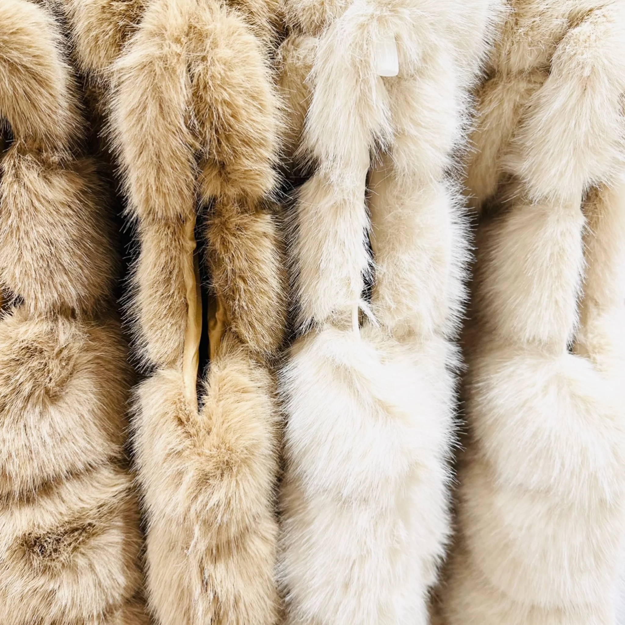 Hooded Faux Fur Gilet Caramel - Image 2